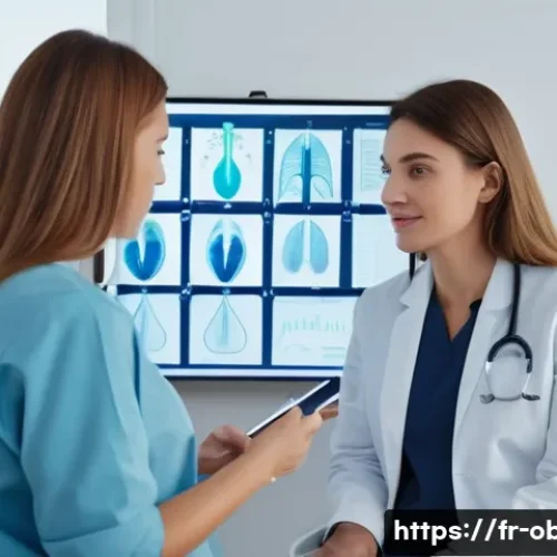 생리 불순 원인과 치료 병원 추천 - A detailed and sensitive medical illustration showing a young adult woman consulting with a female g...